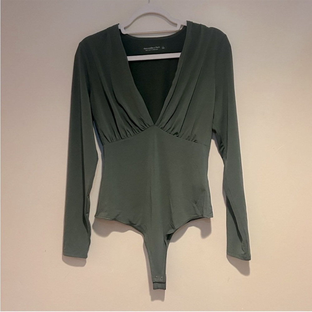 Abercrombie & Fitch Olive Green Soft AF Bodysuit Sz Lg